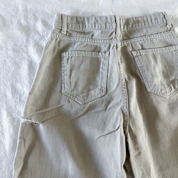 Nasty Gal Slash Thigh Wide Taper Jean Stone - Picture 4 of 10